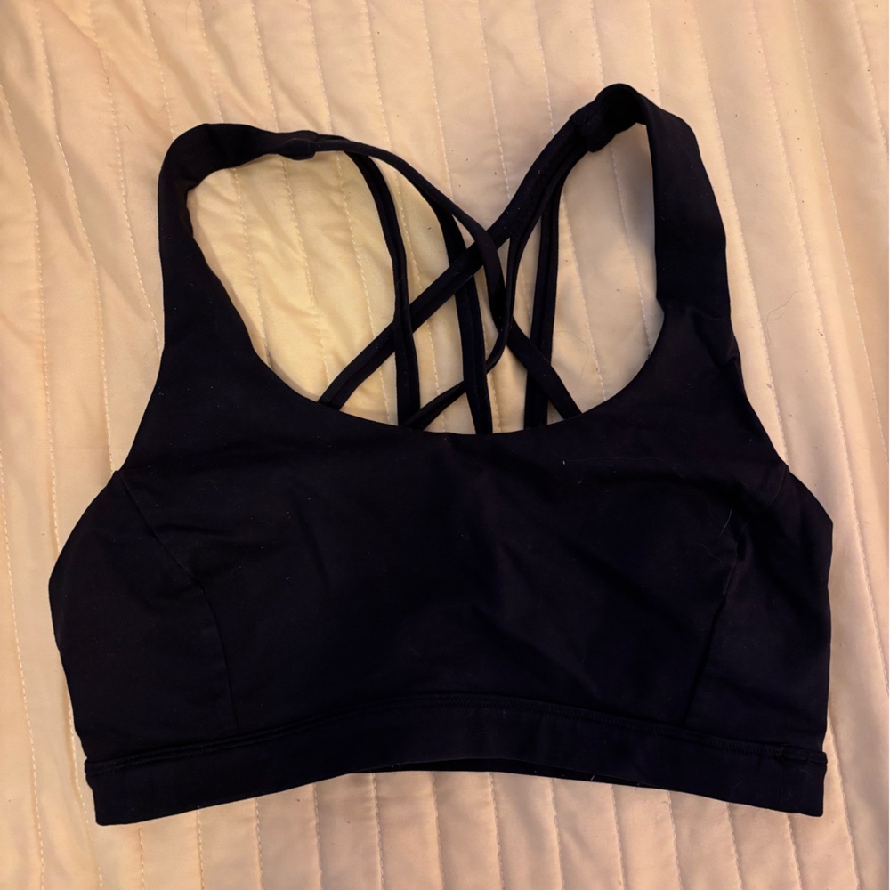 Black Lulu Lemon Strappy Sports Bra